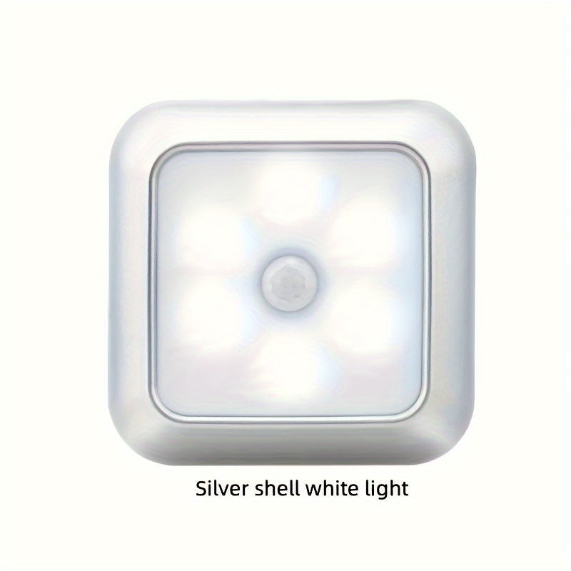 White Night Light with Motion Sensor and Adjustable Brightness for Cabinets and Bathrooms