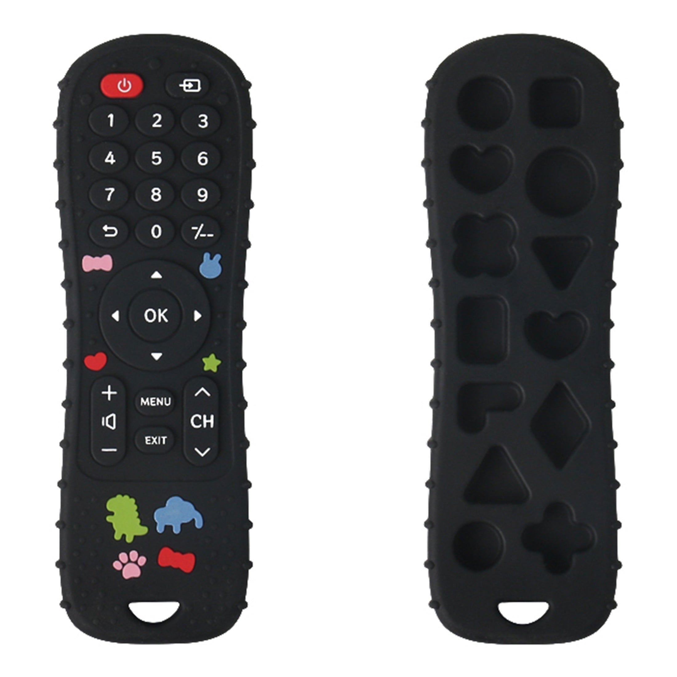 Silicone Teething Toy for Babies 0+ Remote Control Shape Cartoon Black