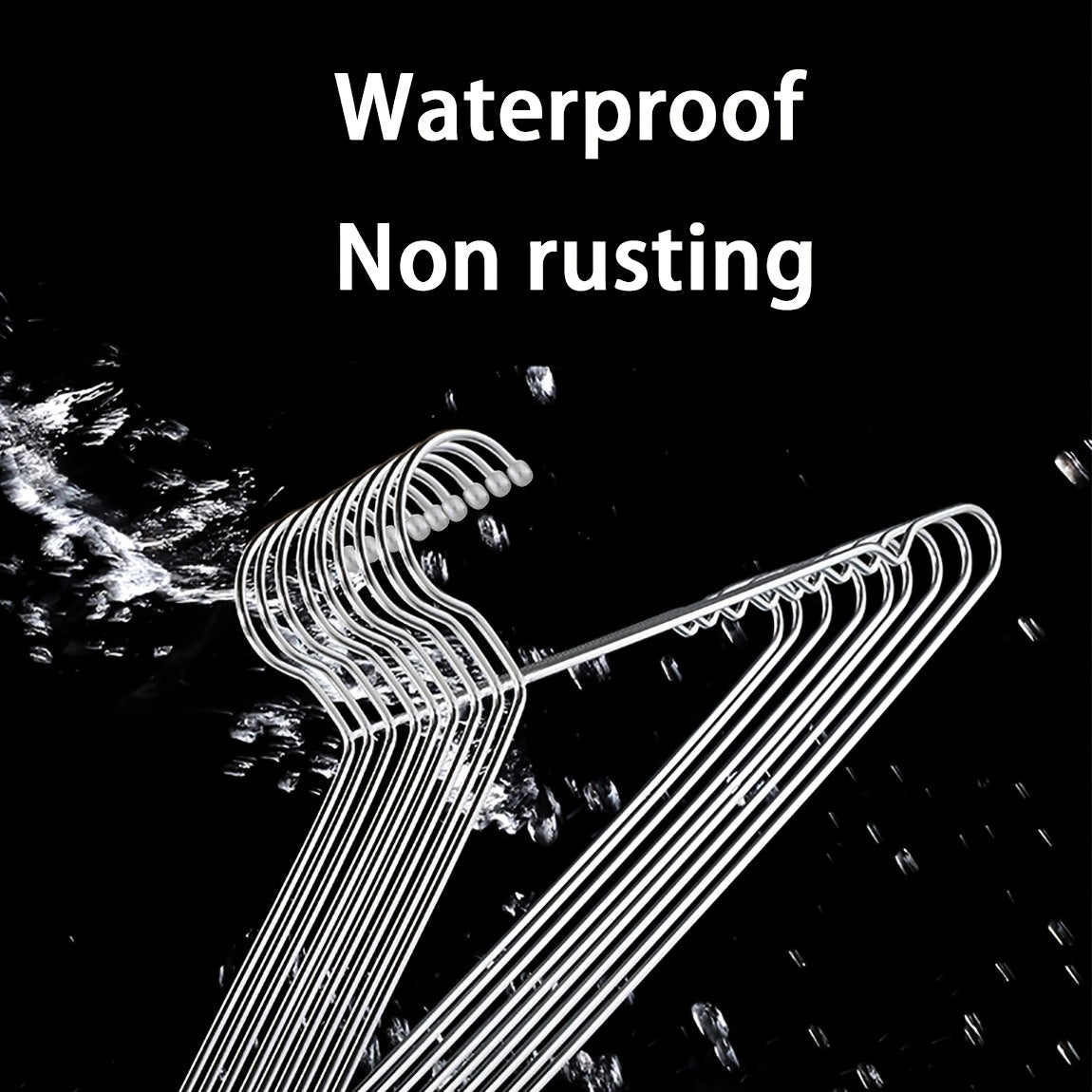 Set of 10 Stainless Steel Clothes Hangers Non-slip Durable Space-saving Wardrobe Storage