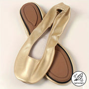 Women's Non-slip Foldable Ballet Shoes Beige Black Gold Silver Indoor Outdoor