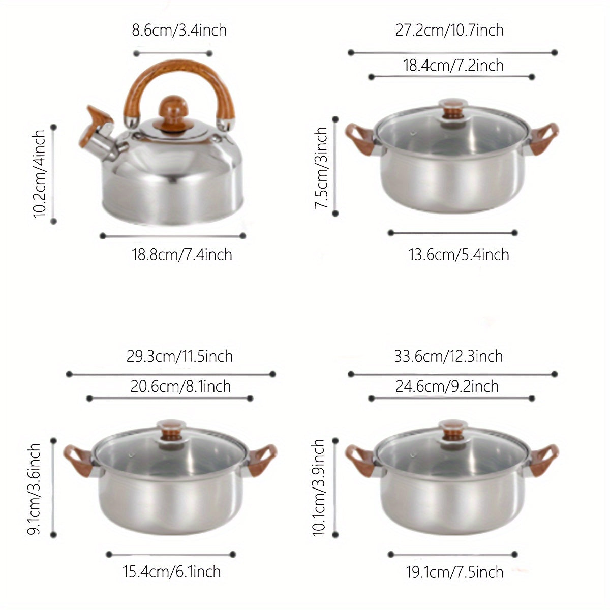 12 dona zanglamas po'latdan yasalgan idish-to'plam - yengil, mustahkam va ko'chma - sho'rva qozon, qovurish panasi, sut qozoni va choynakni o'z ichiga oladi - barcha pech turlari bilan mos keladi - tozalash oson - uy oshxonalar va restoranlar uchun ideal