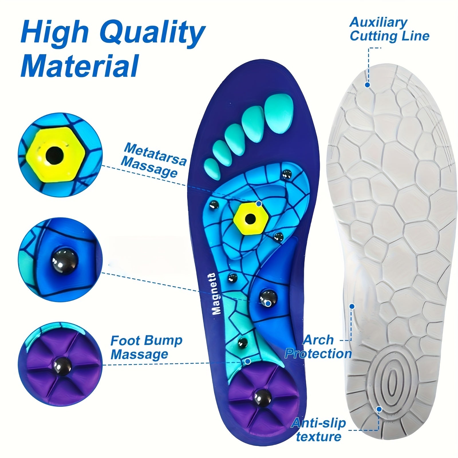 Magnetic Massage Insoles for Men and Women EVA Material Comfortable Support