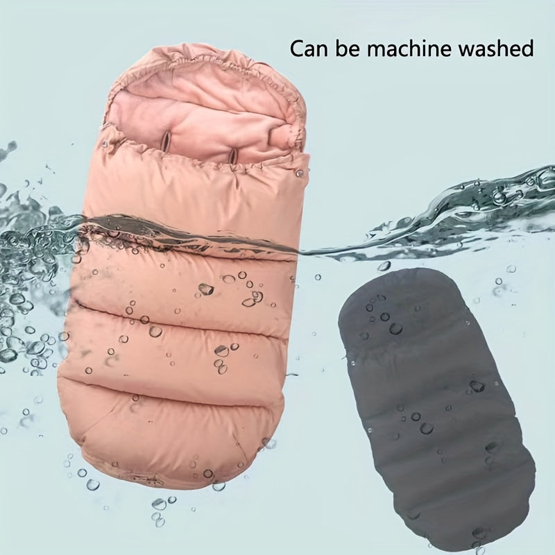 Baby Snow Boots Black and Pink Waterproof Non-Slip Toddler Foot Cover with Drawstring Hood