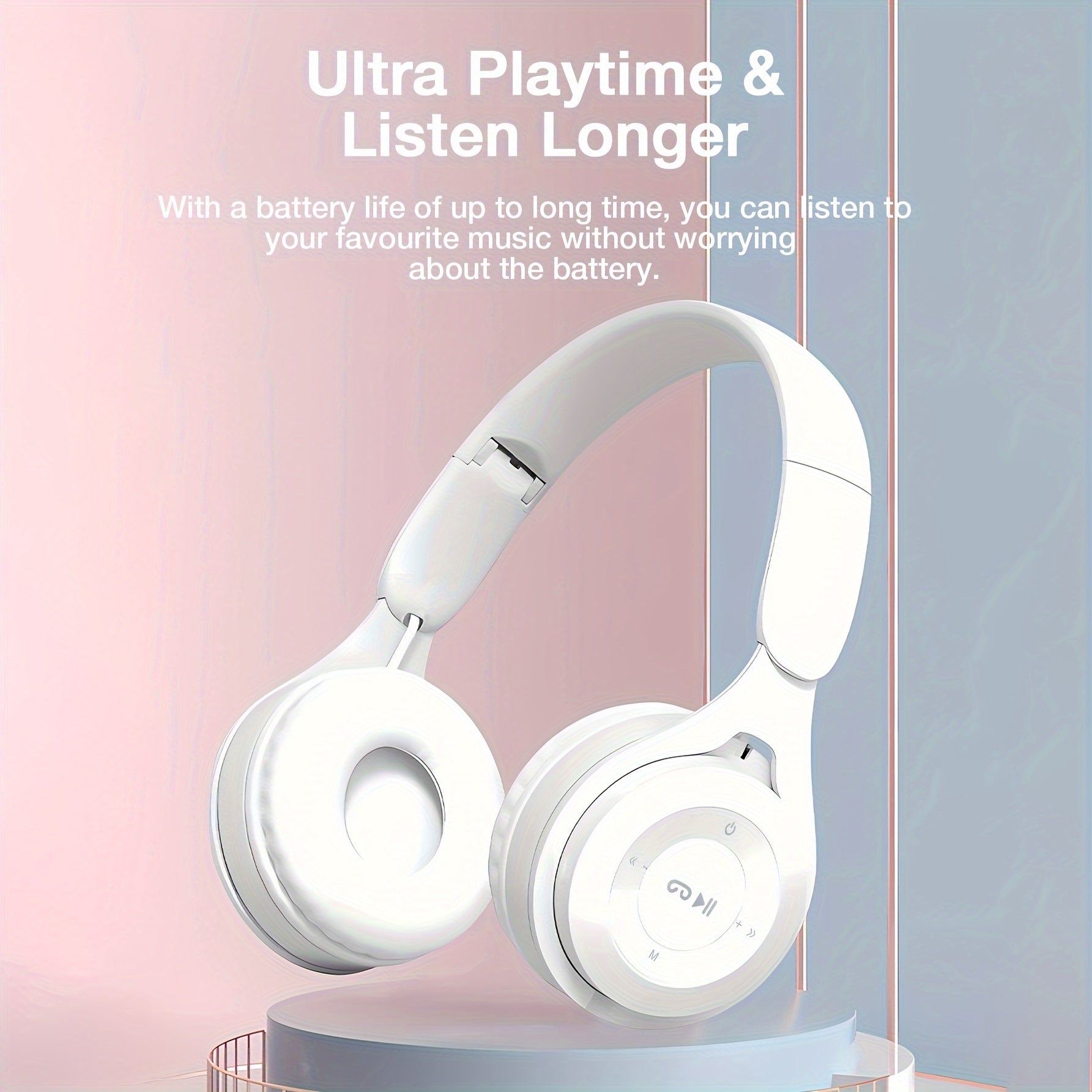 Auriculares inalámbricos sobre la oreja con 20 horas de duración de la batería, plegables, cómodos para viajar, hogar, oficina, niños, adolescentes, adultos