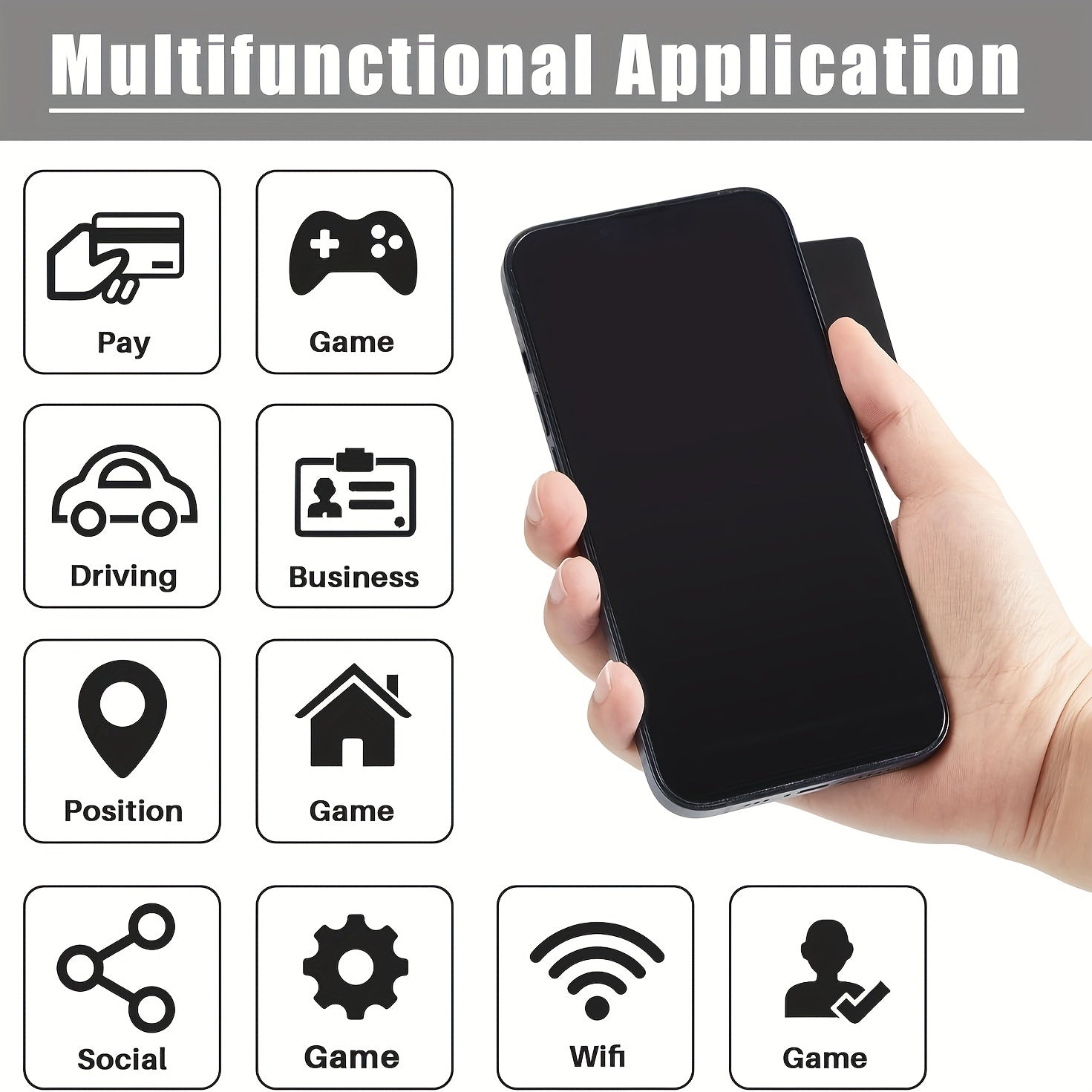 Черные PVC NFC-карты с чипом NTAG215 объемом 504 байта, программируемые для смартфонов