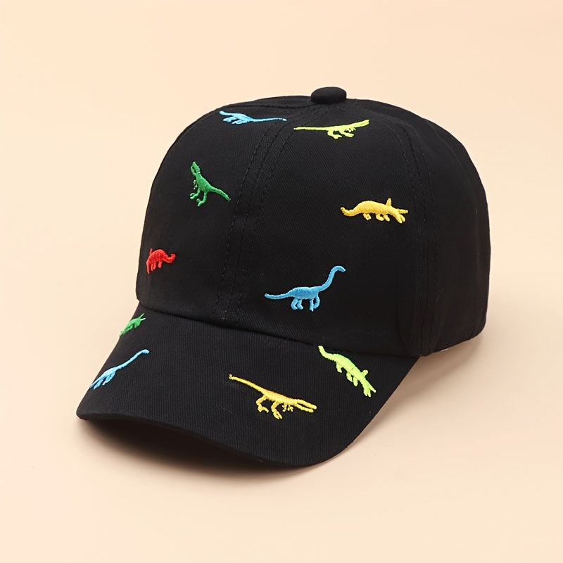 Kids Dinosaur Embroidered Baseball Cap Sun Protection for Boys 3-14