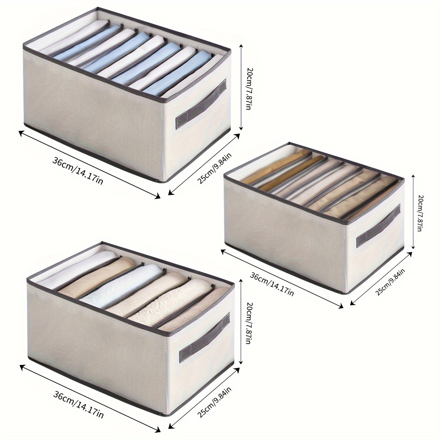 Zamonaviy foydalanish uchun mato ostidagi saqlash konteynerlari - qish kiyimlari va suv o'tkazmaydigan bo'lmagan zarur narsalar uchun ko'p funksiyali tashkilotchilar.