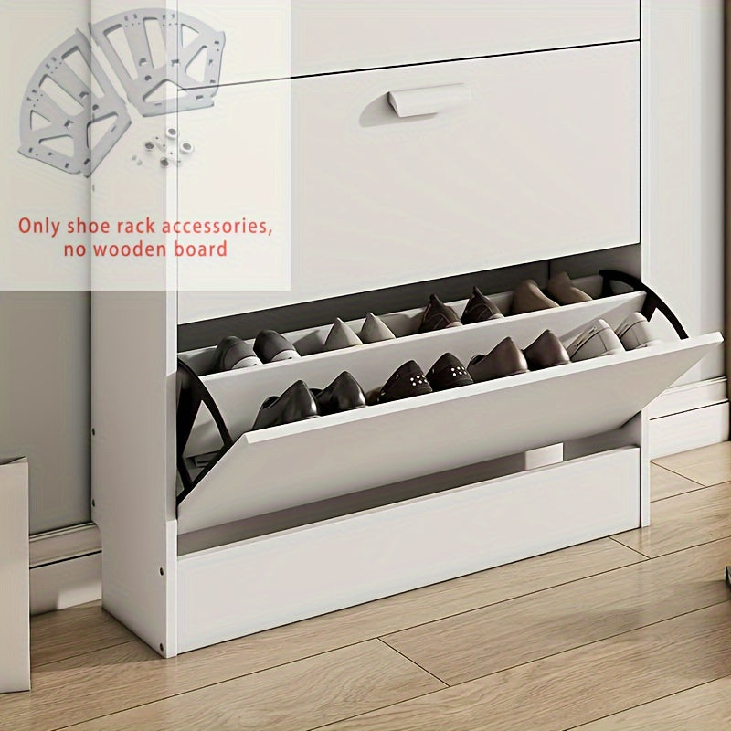 Stylish 3-Tier Stainless Steel Shoe Rack Modern Metal Frame Shoe Storage