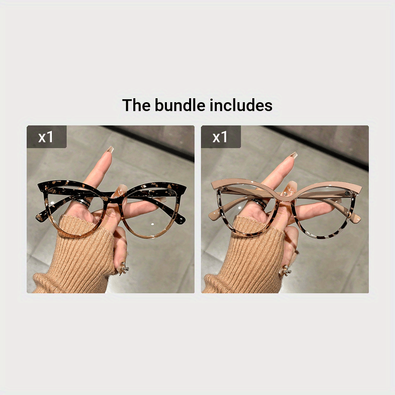 Retro-Inspired Cat Eye Glasses Women Transparent Lenses Fashionable Computer Eyewear