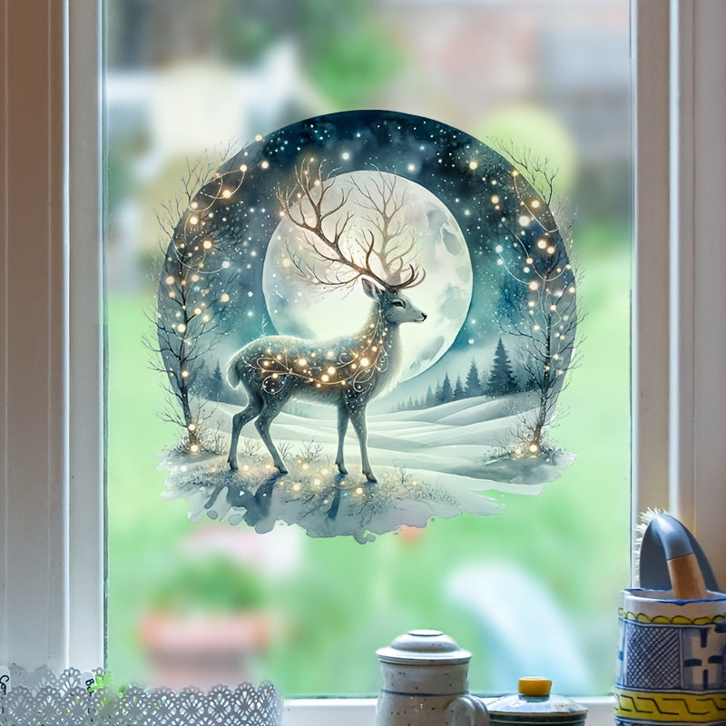 Christmas Window Decal Merry Christmas Wall Sticker Self-Adhesive Vinyl for Glass and Shop Windows