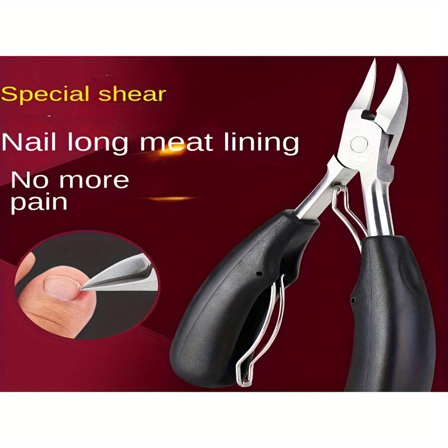 Stainless Steel Nail Clippers for Thick and Ingrown Toenails with Sharp Blades and Dead Skin Remover