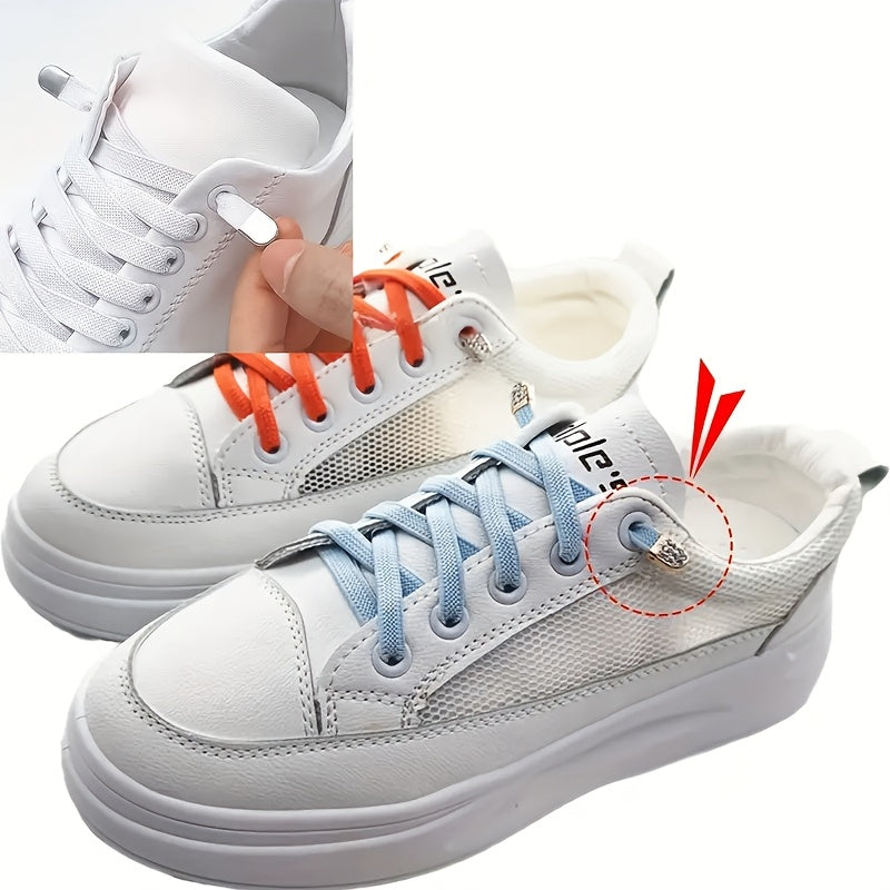 8 Pcs Steel No-Tie Shoelace Clips for Sneakers, Durable Metal Buckles