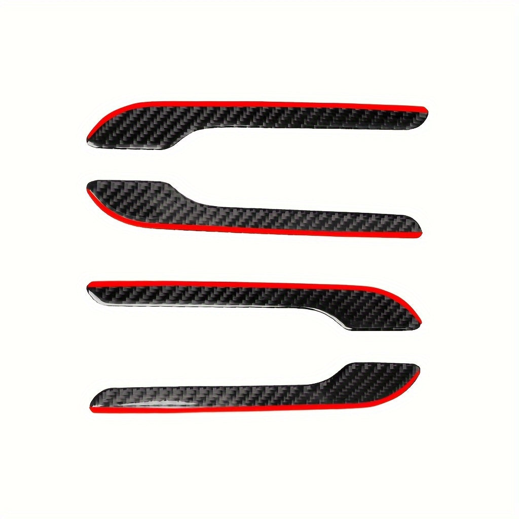 Carbon Fiber Exterior Door Handle Sticker for Tesla Model 3 and Y