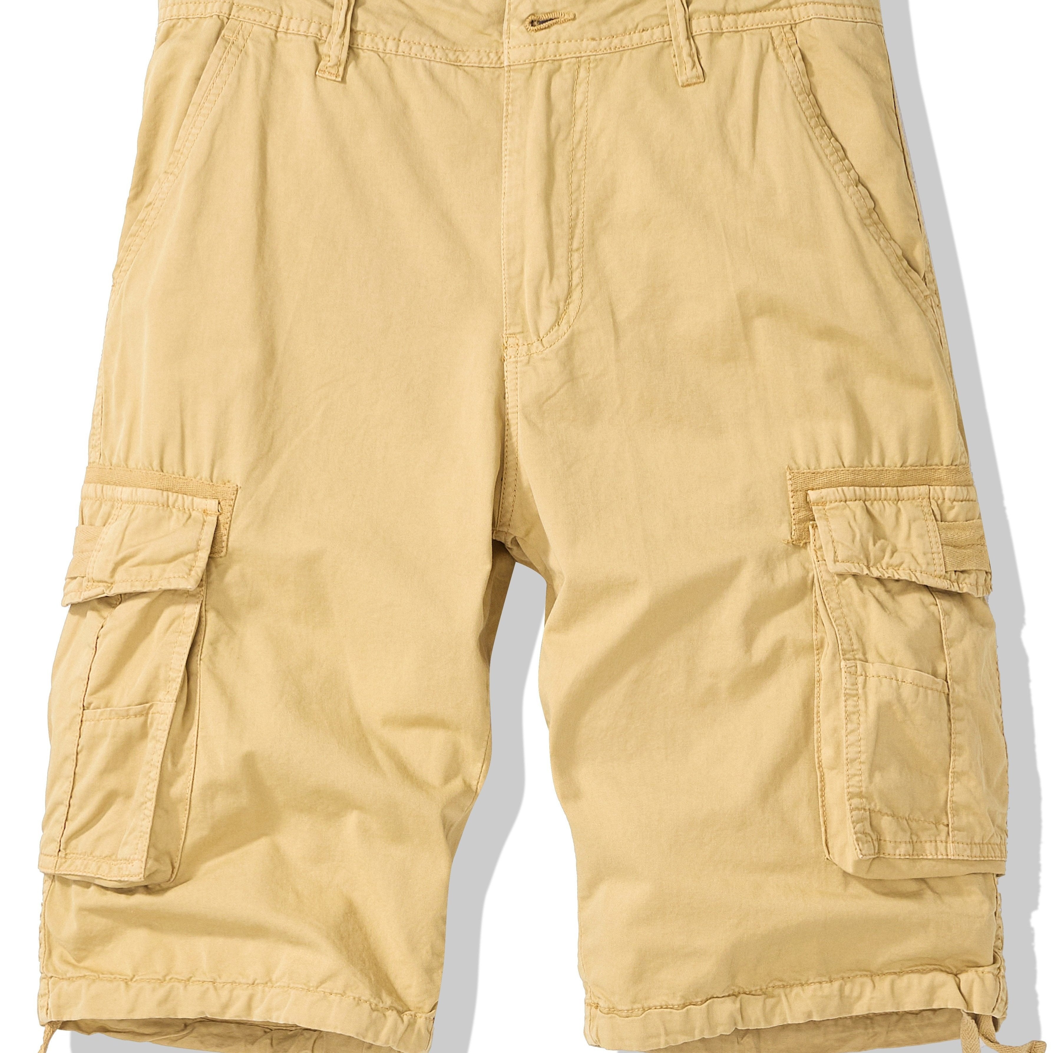 Erkaklar uchun Plus o'lchamdagi paxta cargo shortlari, cho'ntaklar bilan, yozgi kiyim