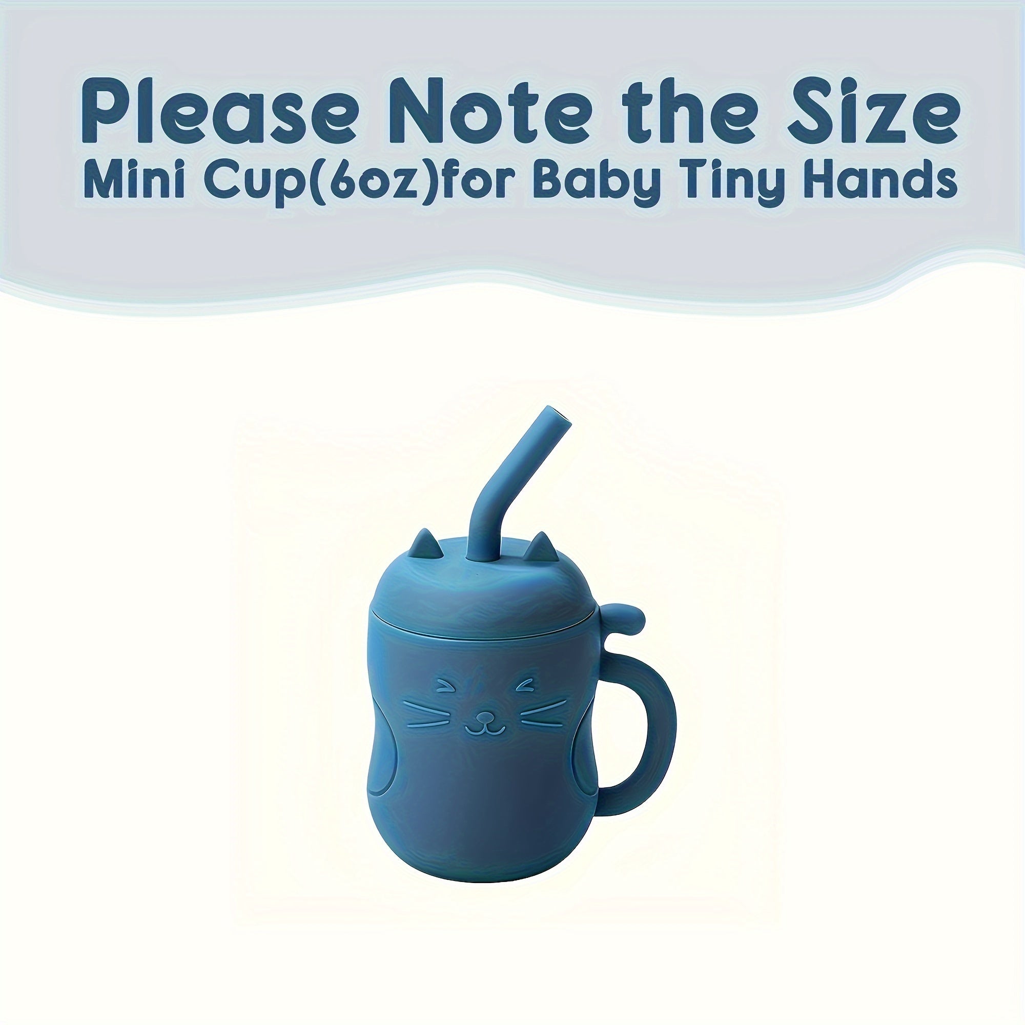 Kids Learning Cup 6oz Soft Rubber Training Cup with Lid Straw BPA Free