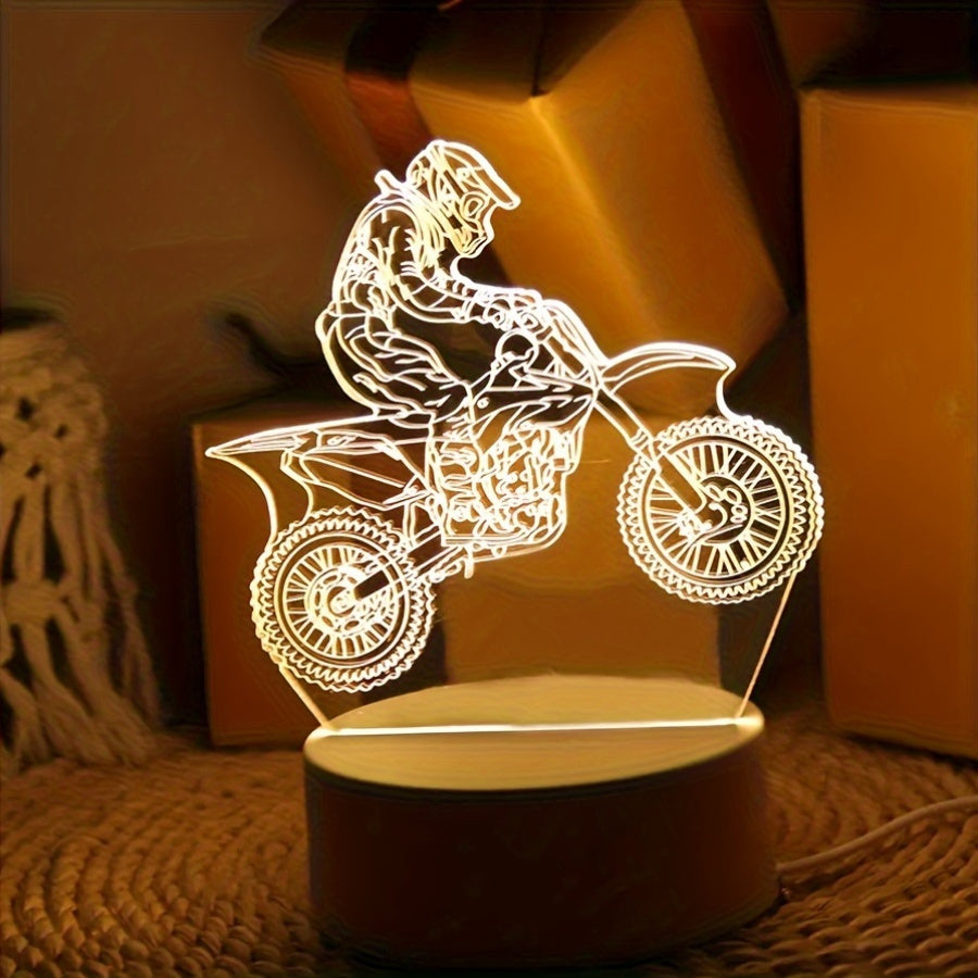 Sports Themed LED Night Light for Motocross Enthusiasts with USB Power