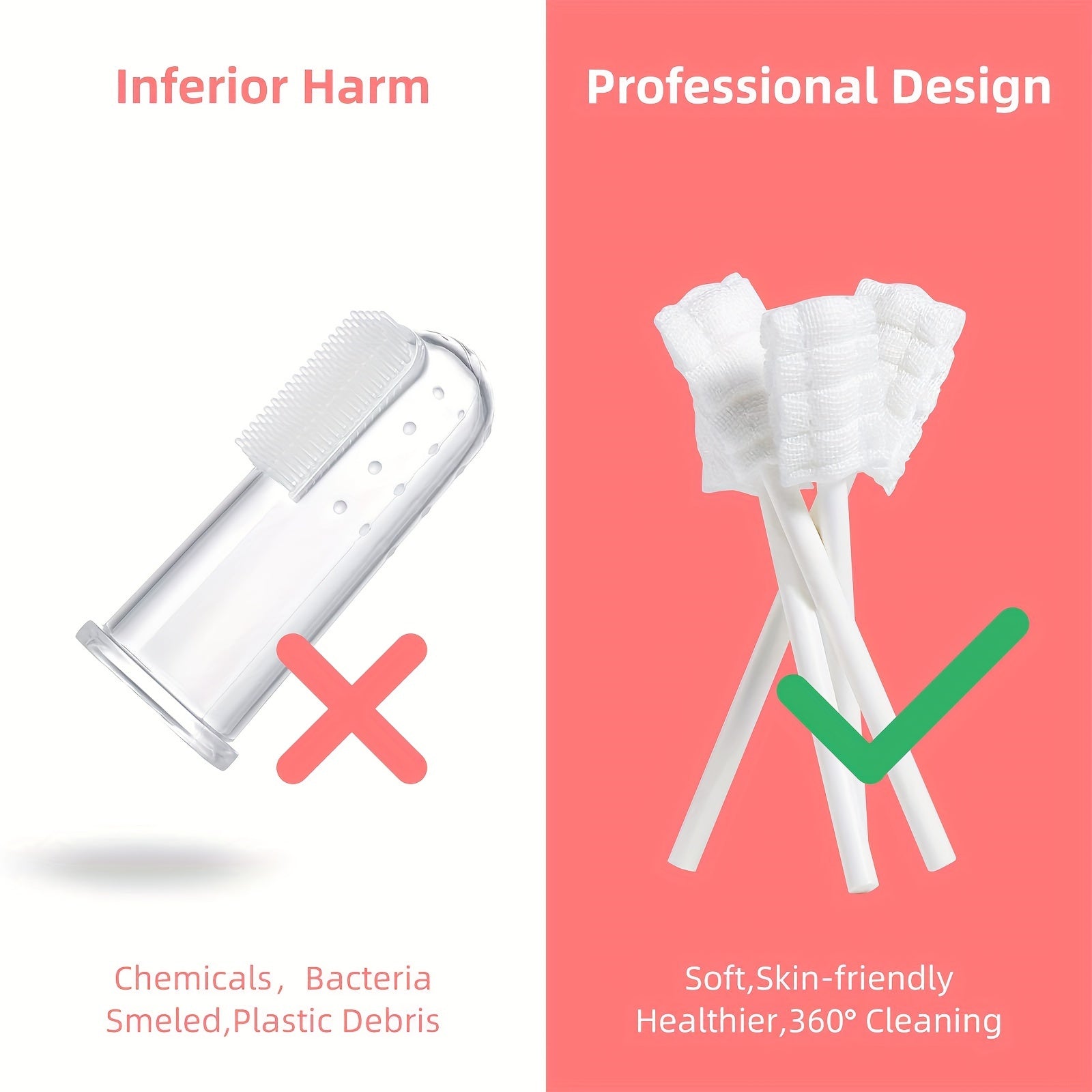 Baby Oral Hygiene Set with Tongue Cleaner and 48 Disposable Toothbrushes for Ages 0-36 Months