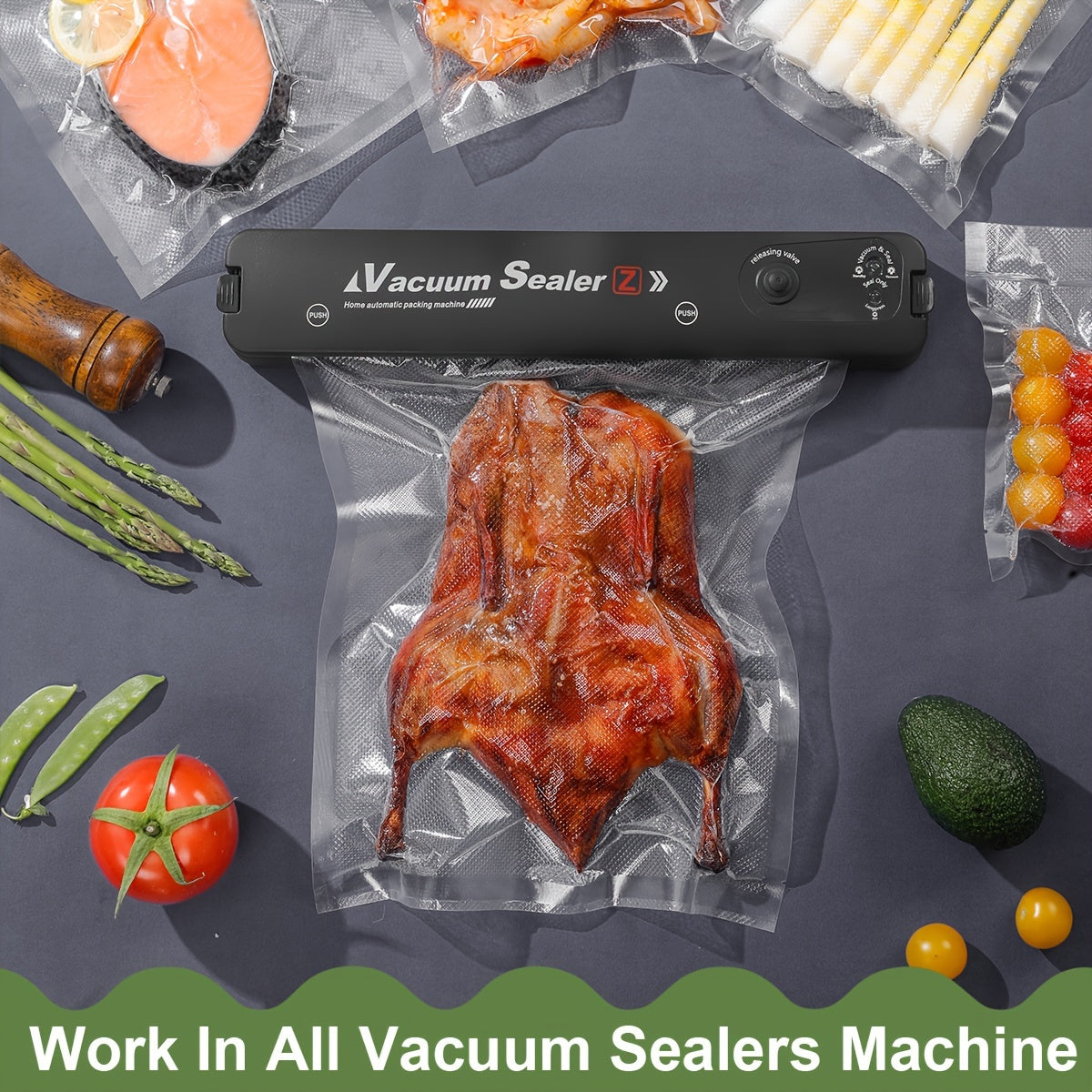 BPA-Free Food Vacuum Sealer Bags for Food Preservation, Multiple Sizes