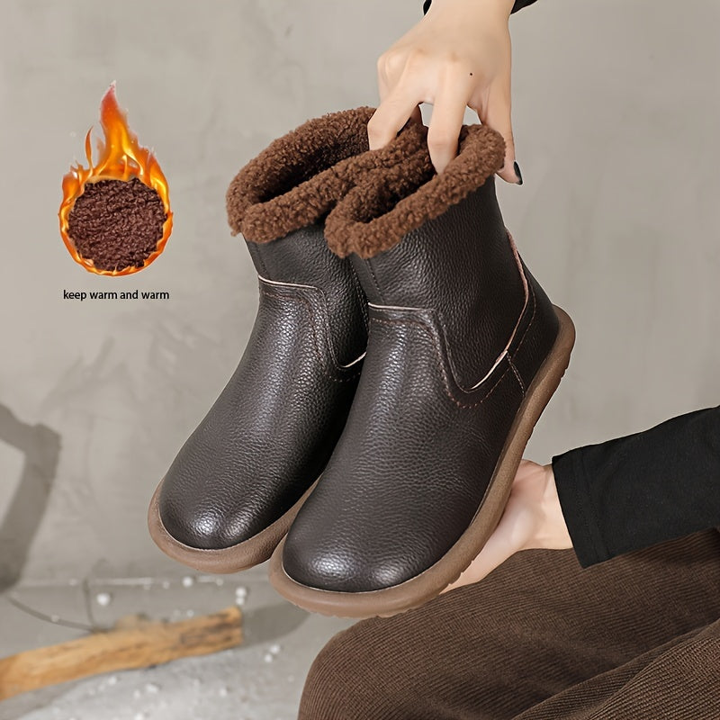 Women's Winter Thick Boots Soft-Soled Fashionable Classic Mom Boots