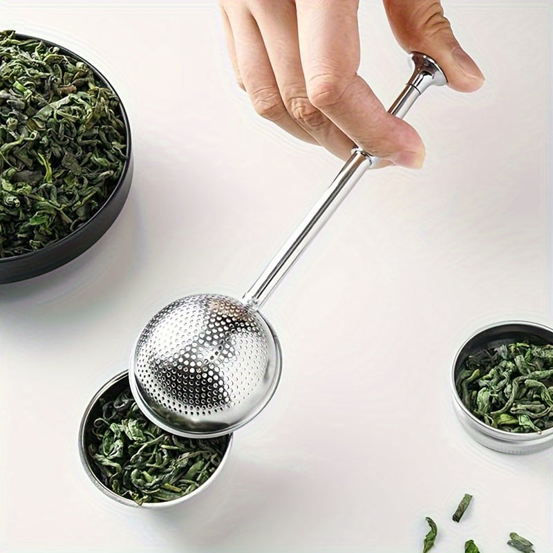 Telescopic Round Ball Tea Infuser Stainless Steel Loose Leaf Tea Strainer Long Handle