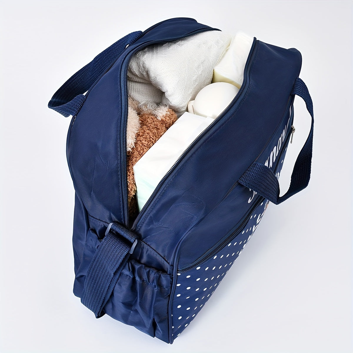 Five-Piece Bear-Printed Diaper Bag Set Large Capacity Multifunctional Mommy Bag