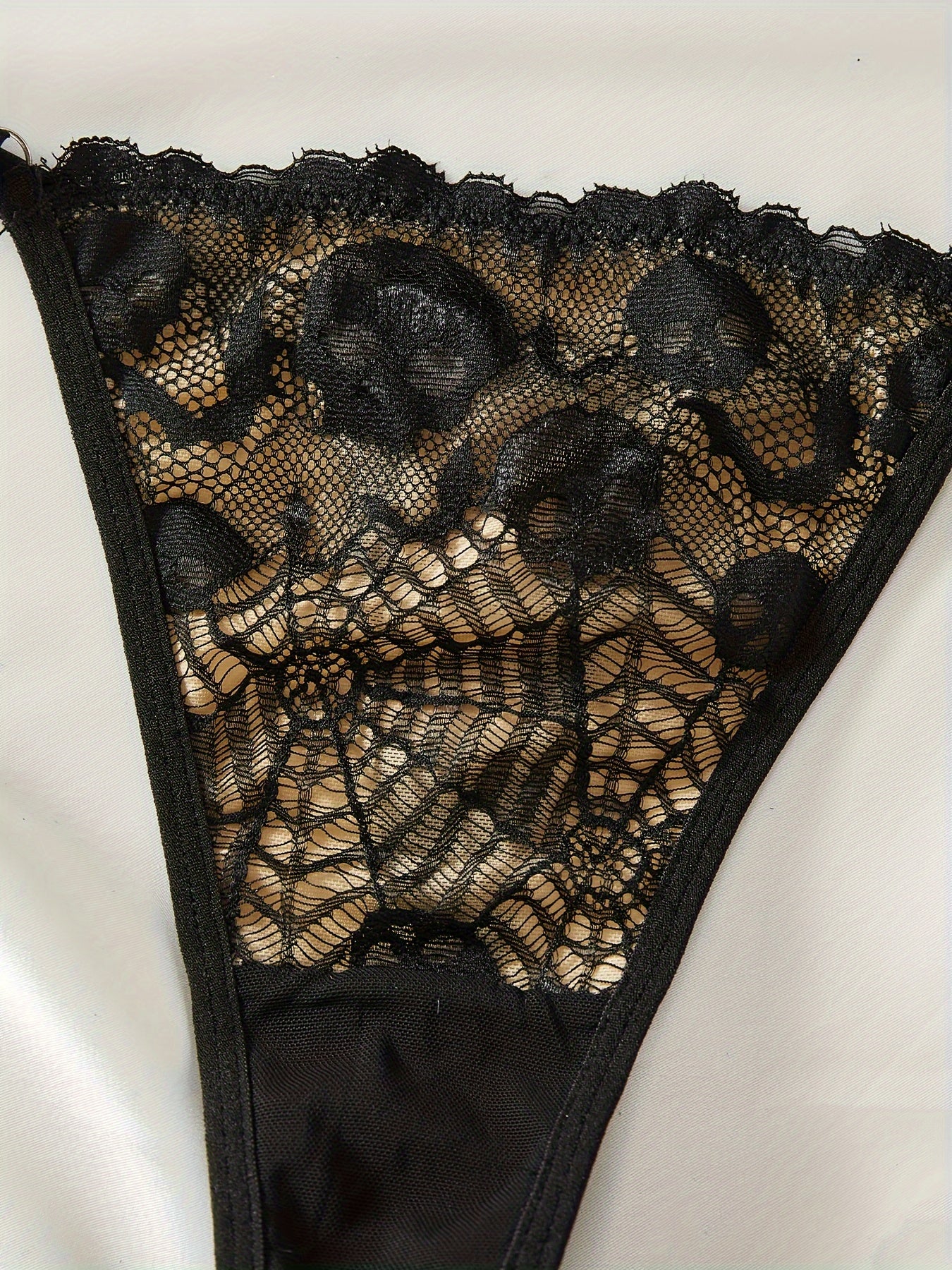 Lace Lingerie Set for Women, Floral Bra and Panty Underwear, Soft Cotton