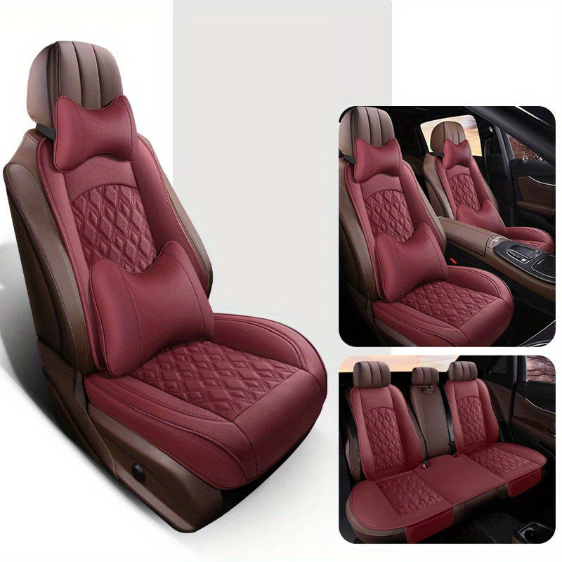 Car Seat Cover Universal PU Leather Breathable All-Season Cushion