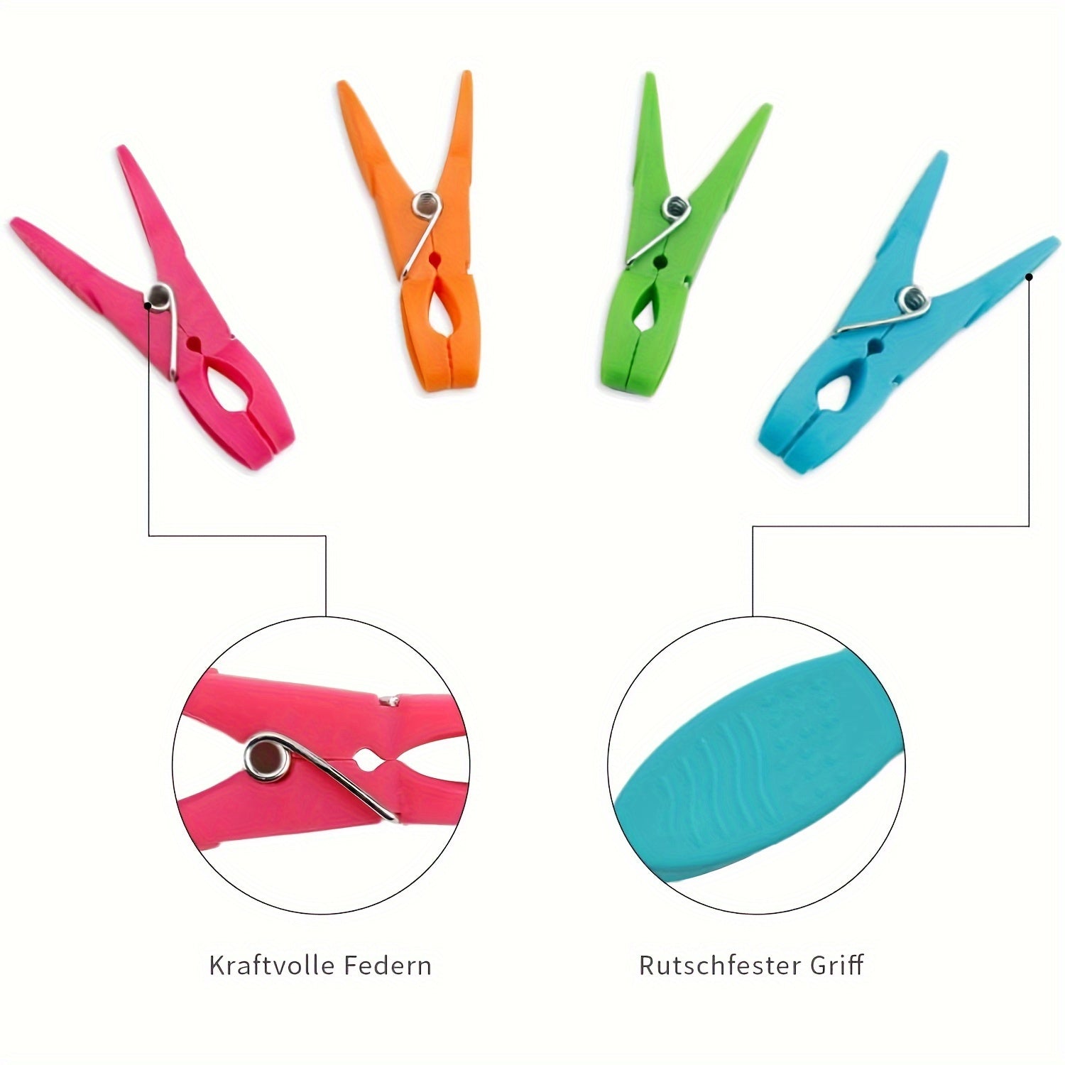 Juego de 48 pinzas de ropa de plástico coloridas para calcetines, toallas y lavandería