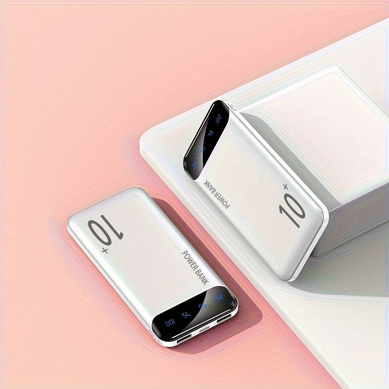 10000mAh Portable Power Bank with USB Type-C Micro Interfaces for Travel and Outdoor Use