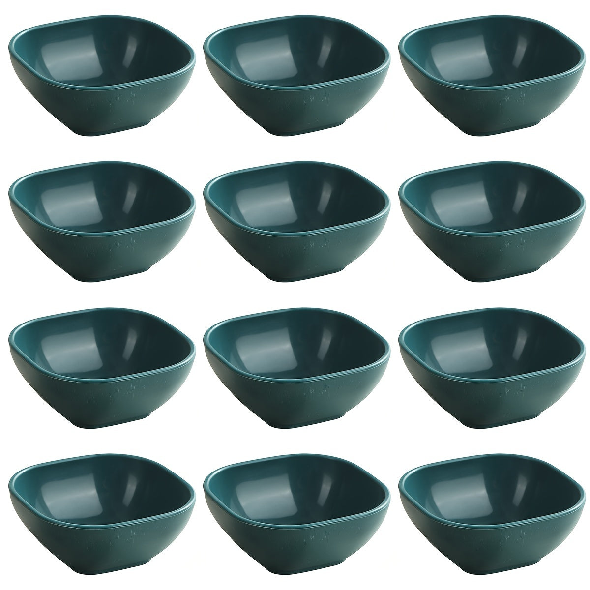 Set of 6 Square Dessert Bowls 9.65cm Polypropylene Condiment Side Dish Storage