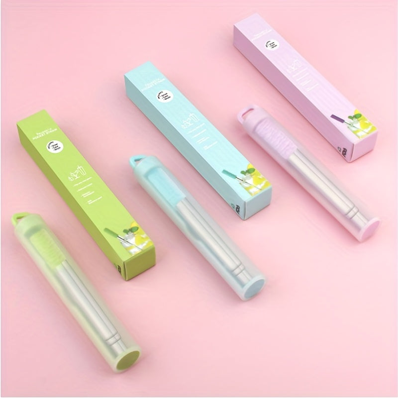 Stainless Steel Telescopic Straw with Case, Portable Foldable, Cold Beverages