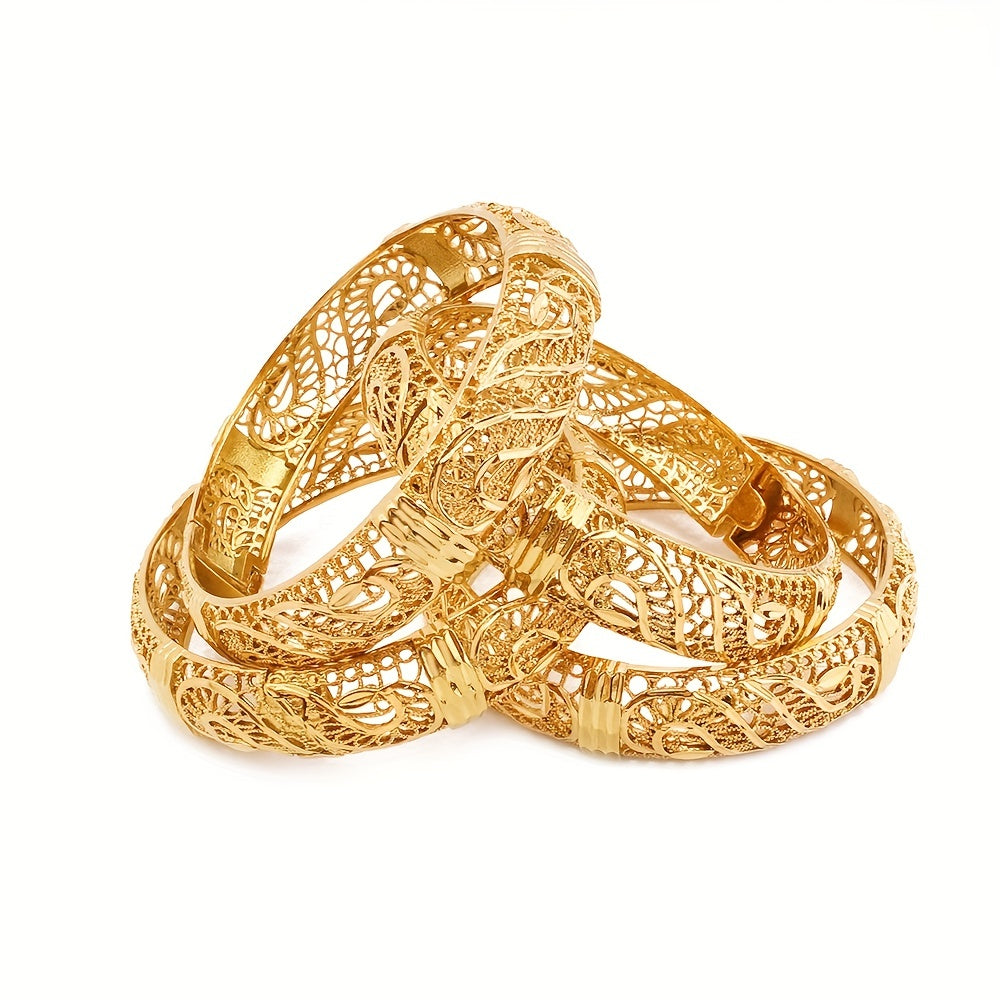 Gold Dubai Bracelet Elegant Middle Eastern Wedding Jewelry for Brides