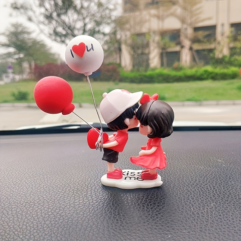 Cute Car Couple Ornaments Home Office Dashboard Decor Set