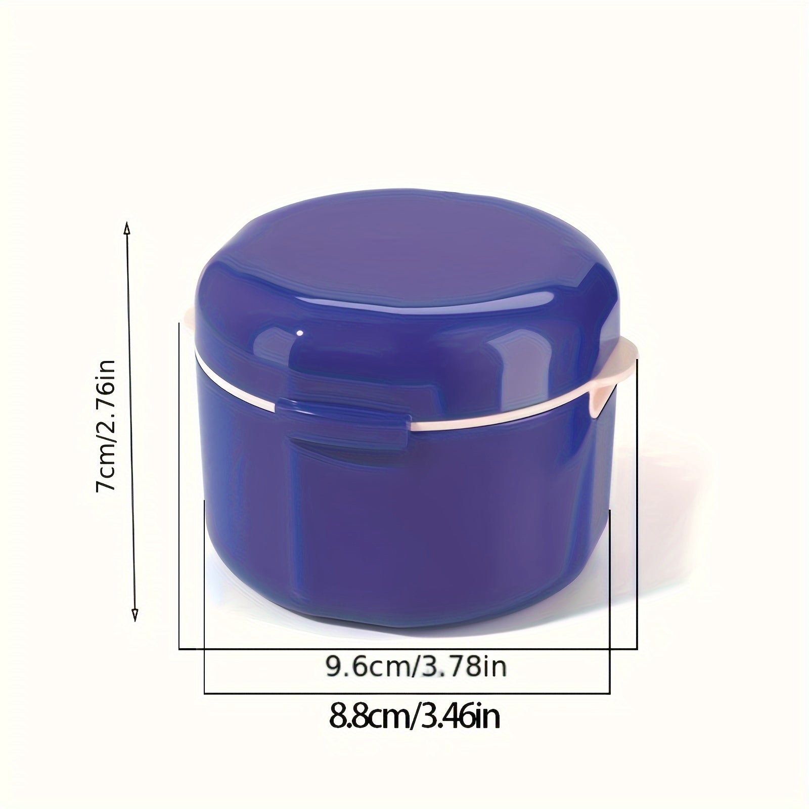 Two-Layer Denture Cleaning Case with Lid Portable Leak-Proof