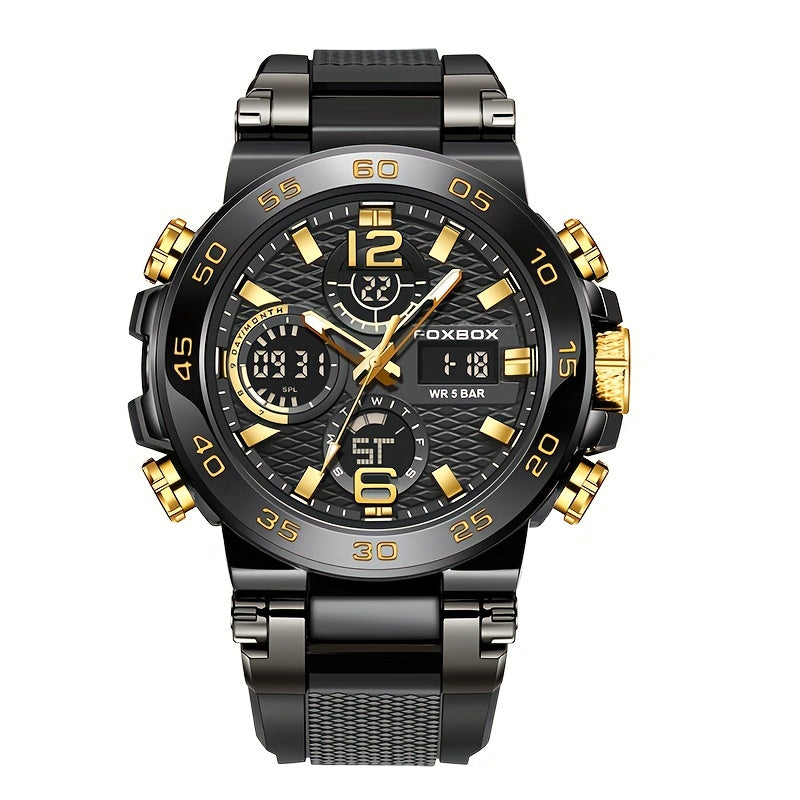 Digital Military Men's Sports Watch Waterproof Dual Display Quartz with Alarm Chronograph