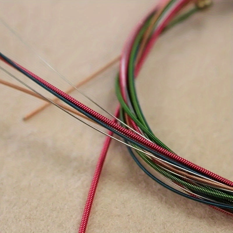 6 Pack Rainbow Guitar Strings for Acoustic and Classic Guitars