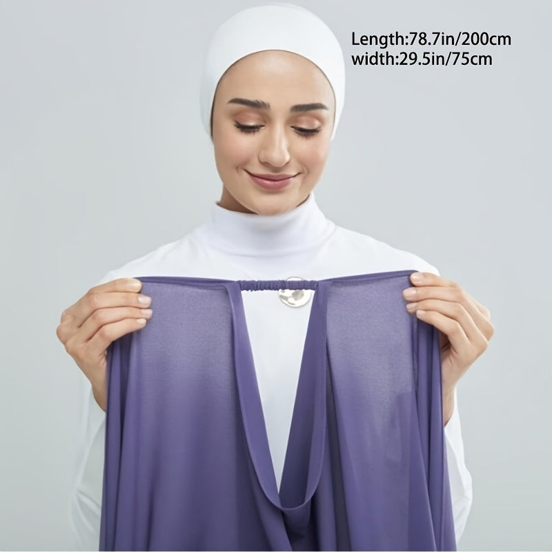 Women's Chiffon Hijab Scarf Long Shawl Lightweight Hair Wrap Solid Color
