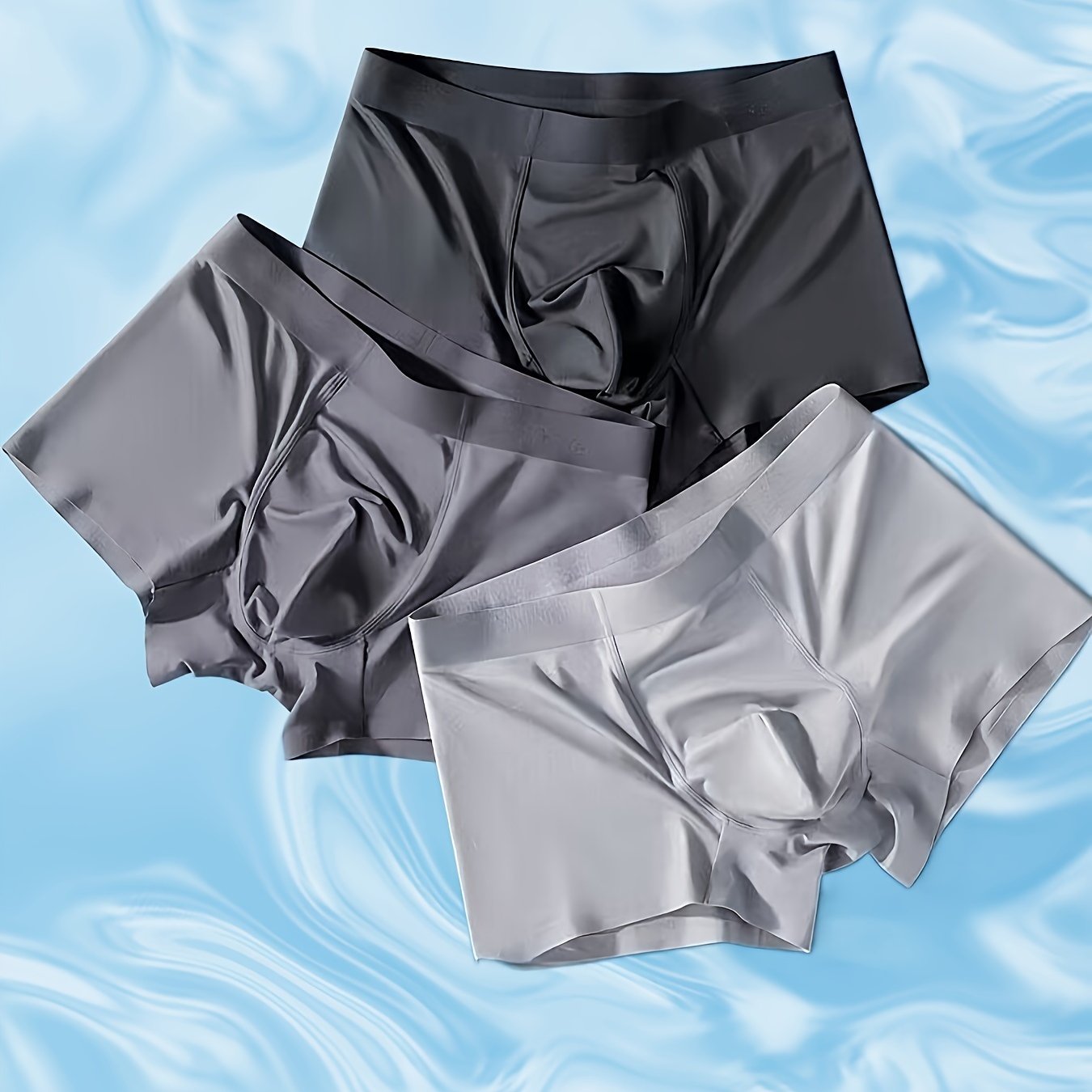 3 dona - Aralash rangli erkaklar ichki kiyimlari: Salqin, yumshoq, tikuvsiz, nafas oladigan, qulay, elastik suzish shortiklari tasodifiy va jozibador bir ranglarda.