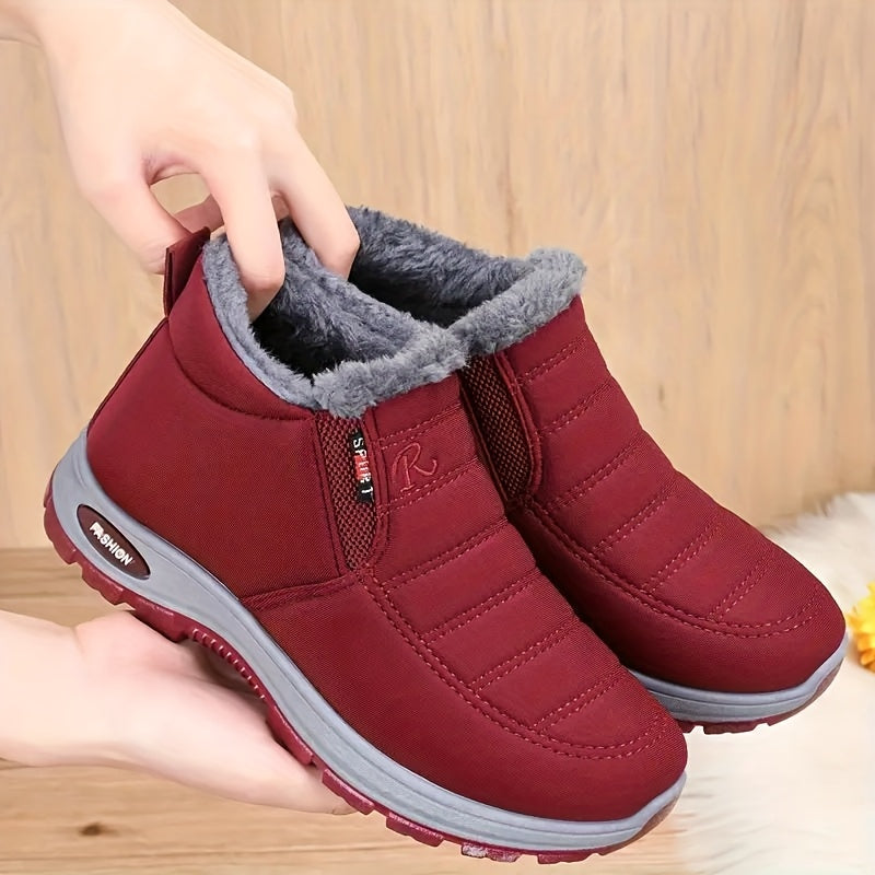 Women’s Fleece-Lined Ankle Boots Winter Waterproof Casual Shoes