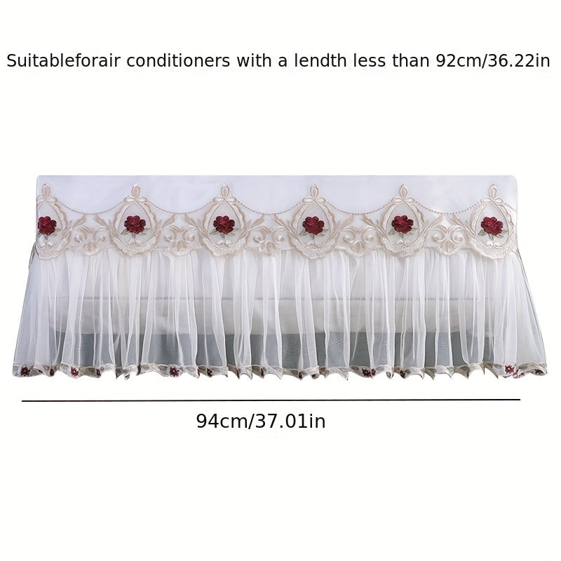 Embroidered Air Conditioner Cover Dustproof Stylish Decor Fits All Units