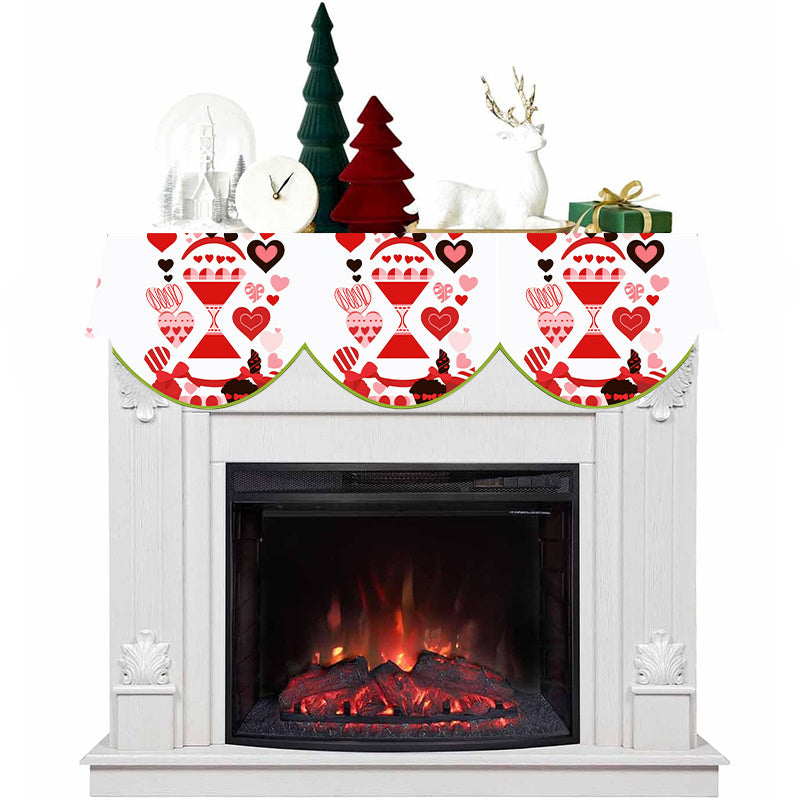 Шарф для камина ко Дню святого Валентина из полиэстера с рисунком в виде сердца. Размеры 49,78 см x 199,9 см, не требует электричества. Идеально подходит для придания уюта камину, двери или окну в гостиной вашего дома. Также можно использовать как