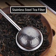 Juego de infusores de té de acero inoxidable con mango extensible para té de hoja suelta y especias