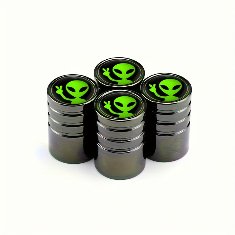 4PCS Cubiertas de válvula de neumático para coche Accesorios universales de aluminio para ruedas