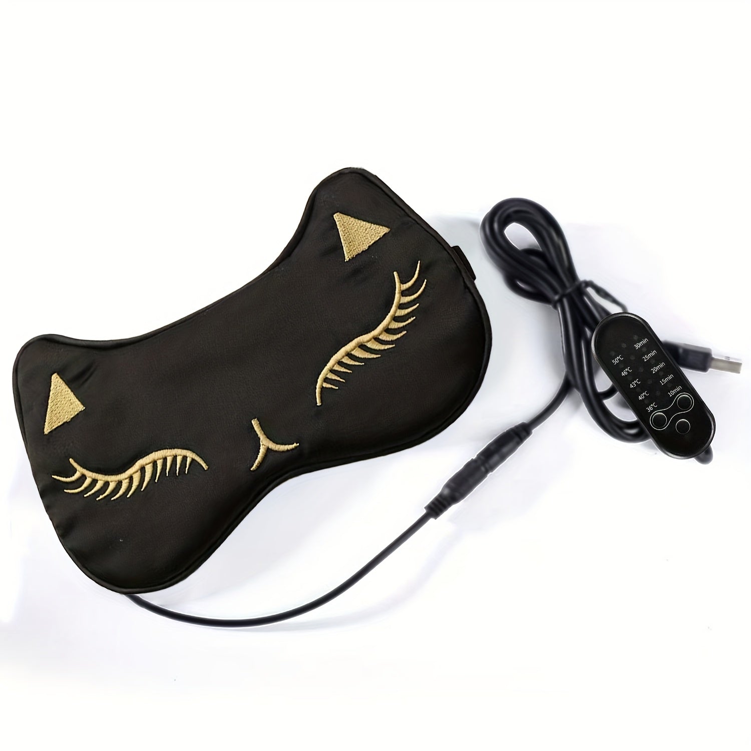 USB-quvvatlangan aqlli isitish massaj ko'z niqobi, sozlanadigan tebranish va harorat nazorati bilan, oila va do'stlar uchun mukammal dam olish sovg'asi