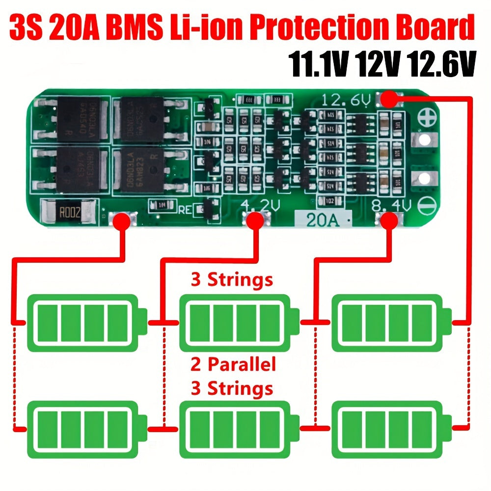 Li-ion 18650 Battery Charger PCB BMS Protection Board 12.6V with Recovery