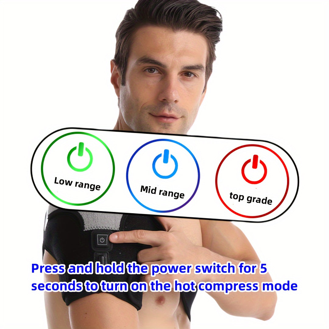 Electric Heating Pad USB Portable with 3-Temperature Control Adjustable Strap Black Gray