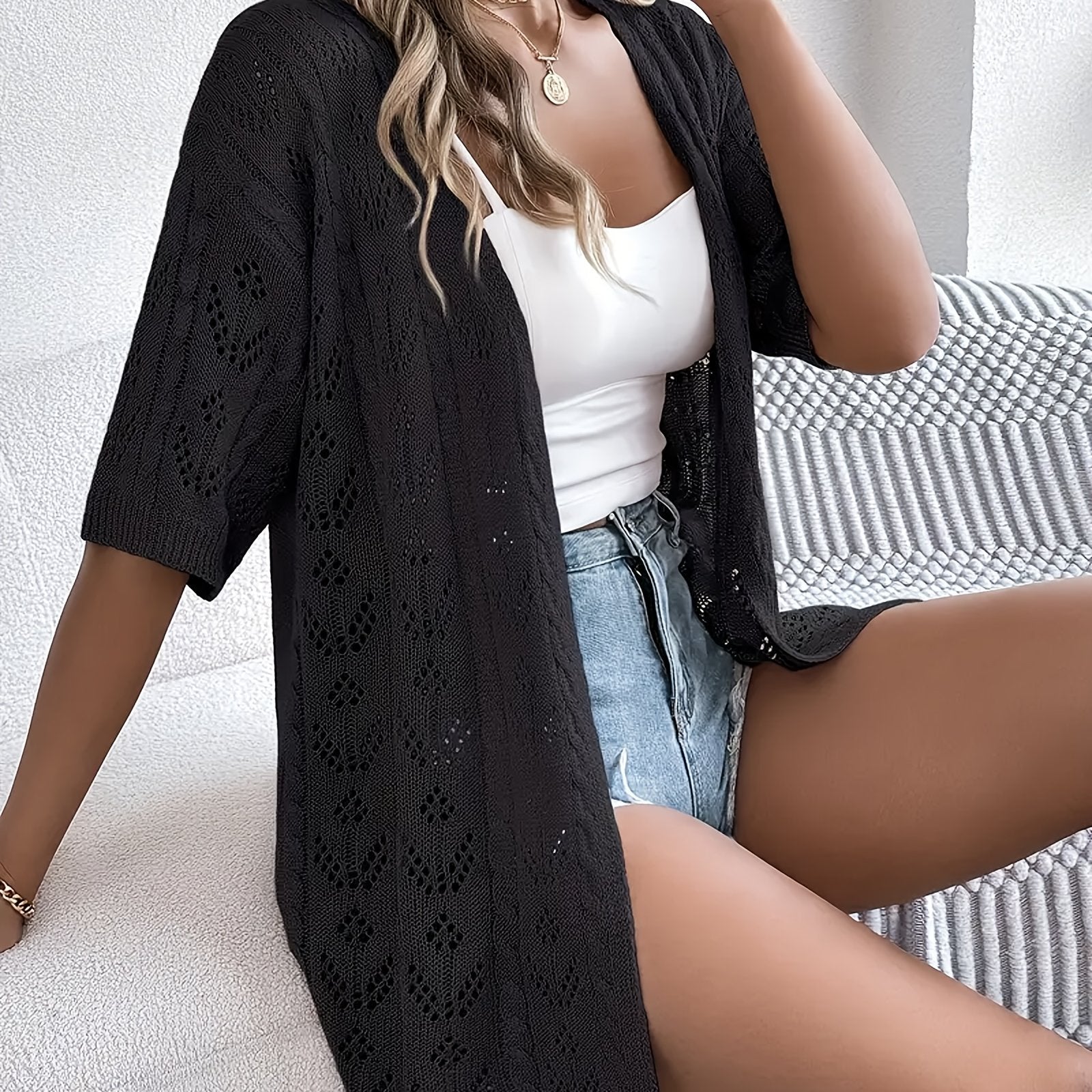 Women's Plus Size Beach Cover-Up Lightweight Short Sleeve Top