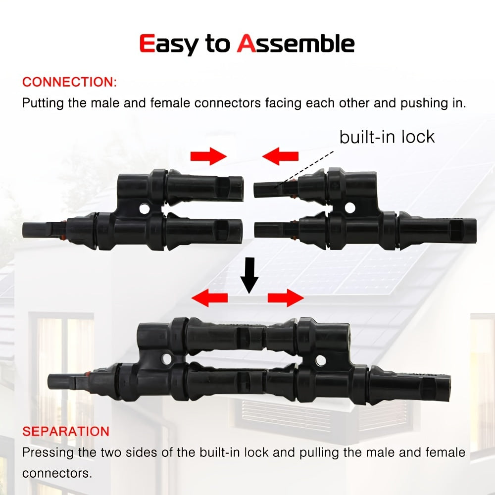 Пара солнечных Y-кабелей для панелей FMM MFF параллельное соединение черный PVC антистатический