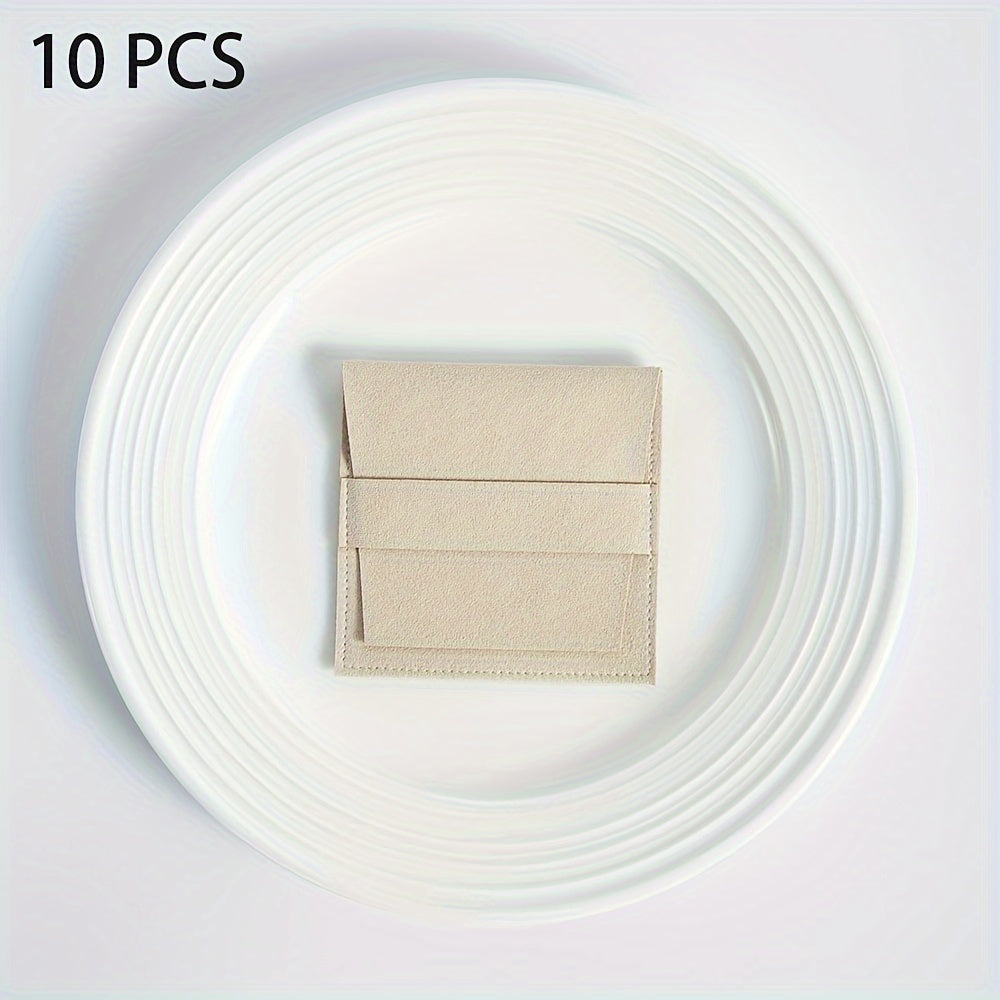 10 Pieces Suede Jewelry Pouches Dustproof Storage Bags for Rings Earrings Bracelets