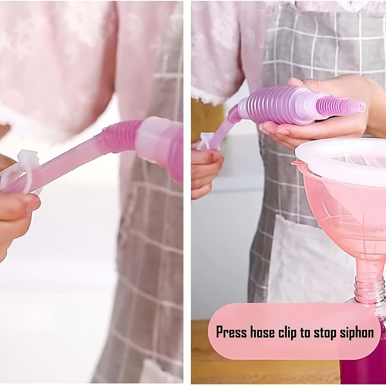 Plastic Wine Siphon Filter with Hose Clip for Home Winemaking and Brewing